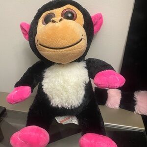 Plush Monkey Toy - Black and Pink